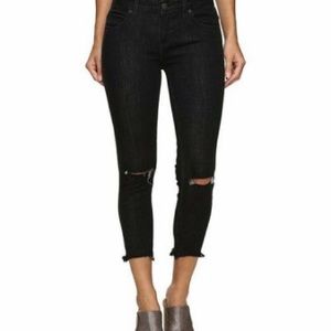 Free people cropped black distressed jean (NWT)